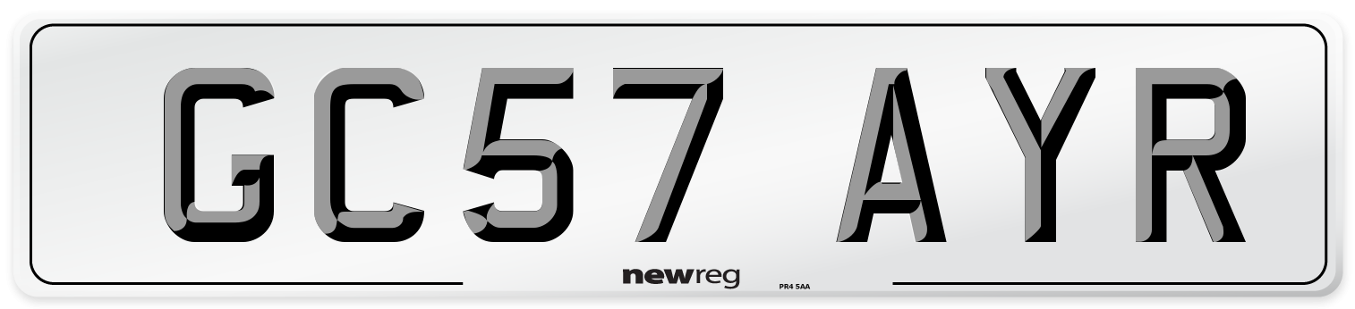 GC57 AYR Number Plate from New Reg